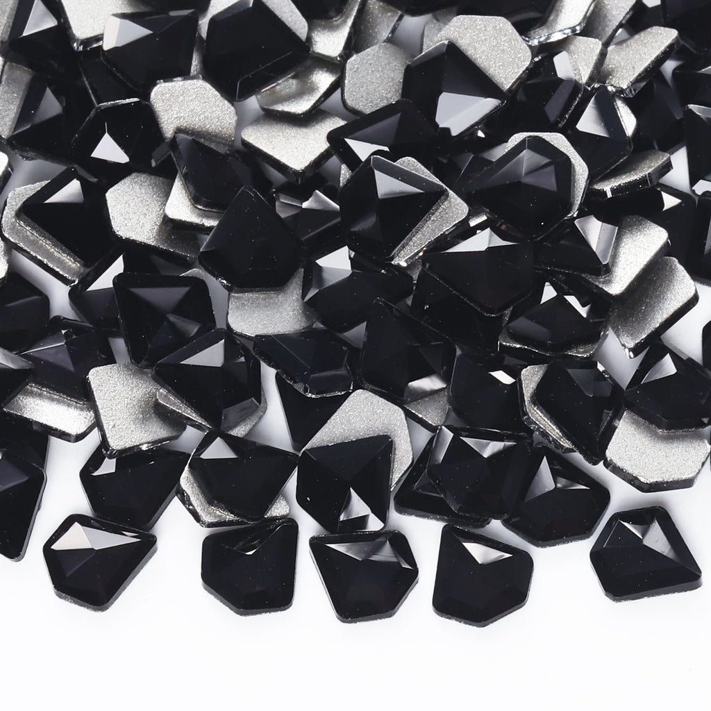 Diamond Shape Black Flat Back Fancy Rhinestones