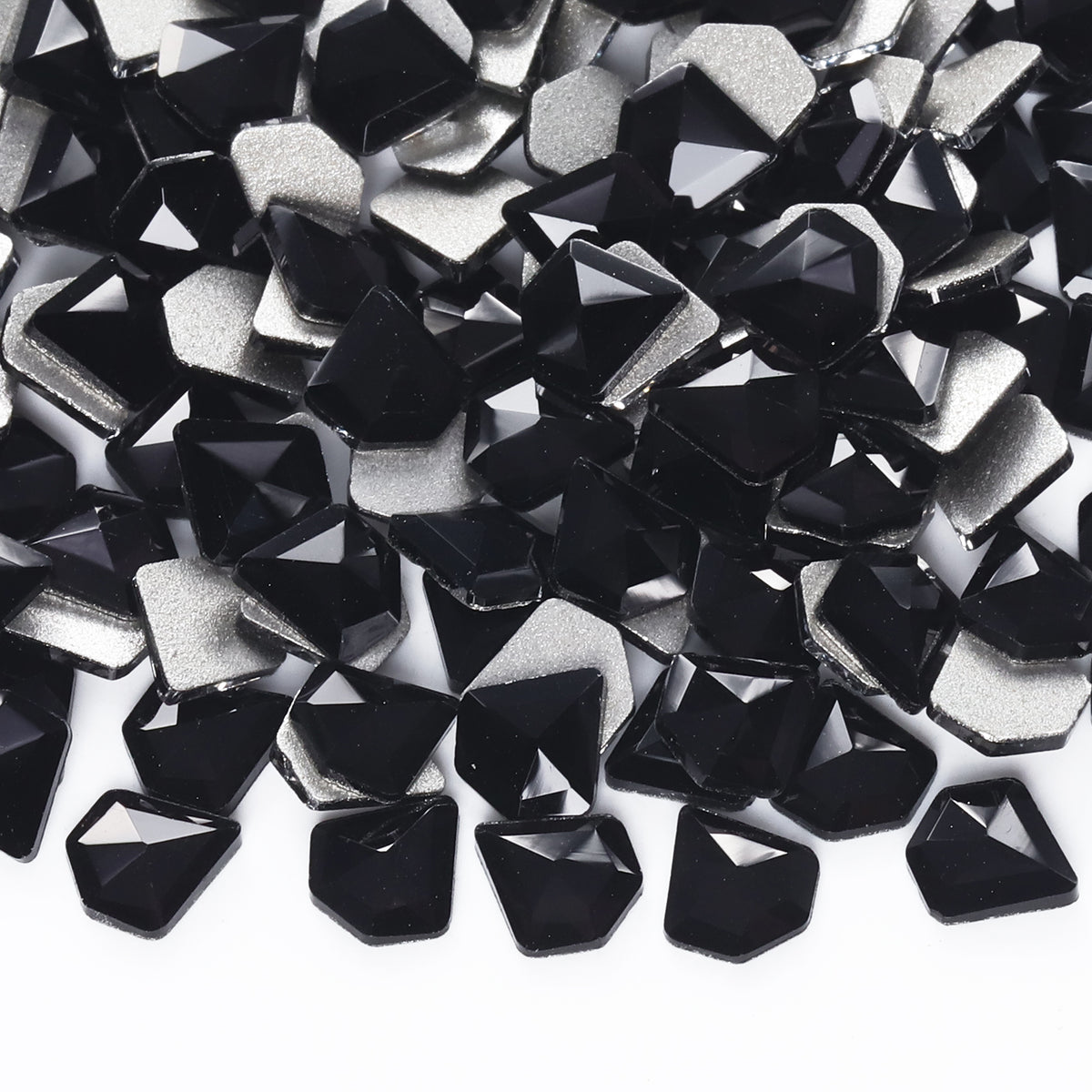 Diamond Shape Black Flat Back Fancy Rhinestones