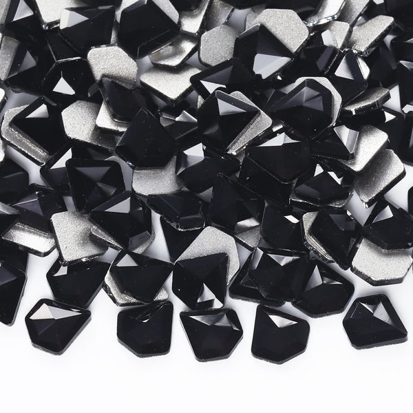 Diamond Shape Black Flat Back Fancy Rhinestones