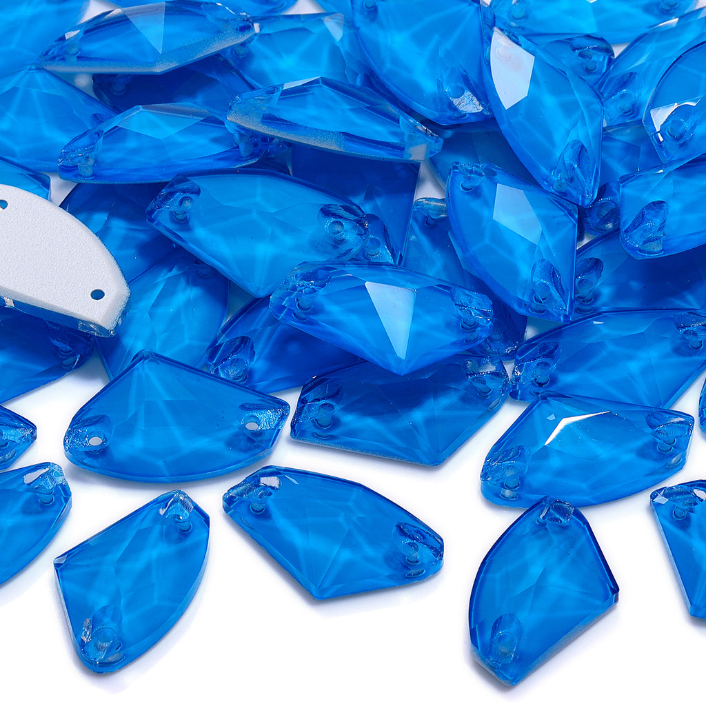 Mocha Neon Sapphire Galactic Shape High Quality Glass Sew-on Rhinestones WholesaleRhinestone