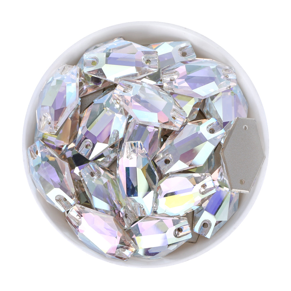 Crystal Transmission Hexagon Shape High Quality Glass Sew-on Rhinestones WholesaleRhinestone Główne zdjęcie produktu