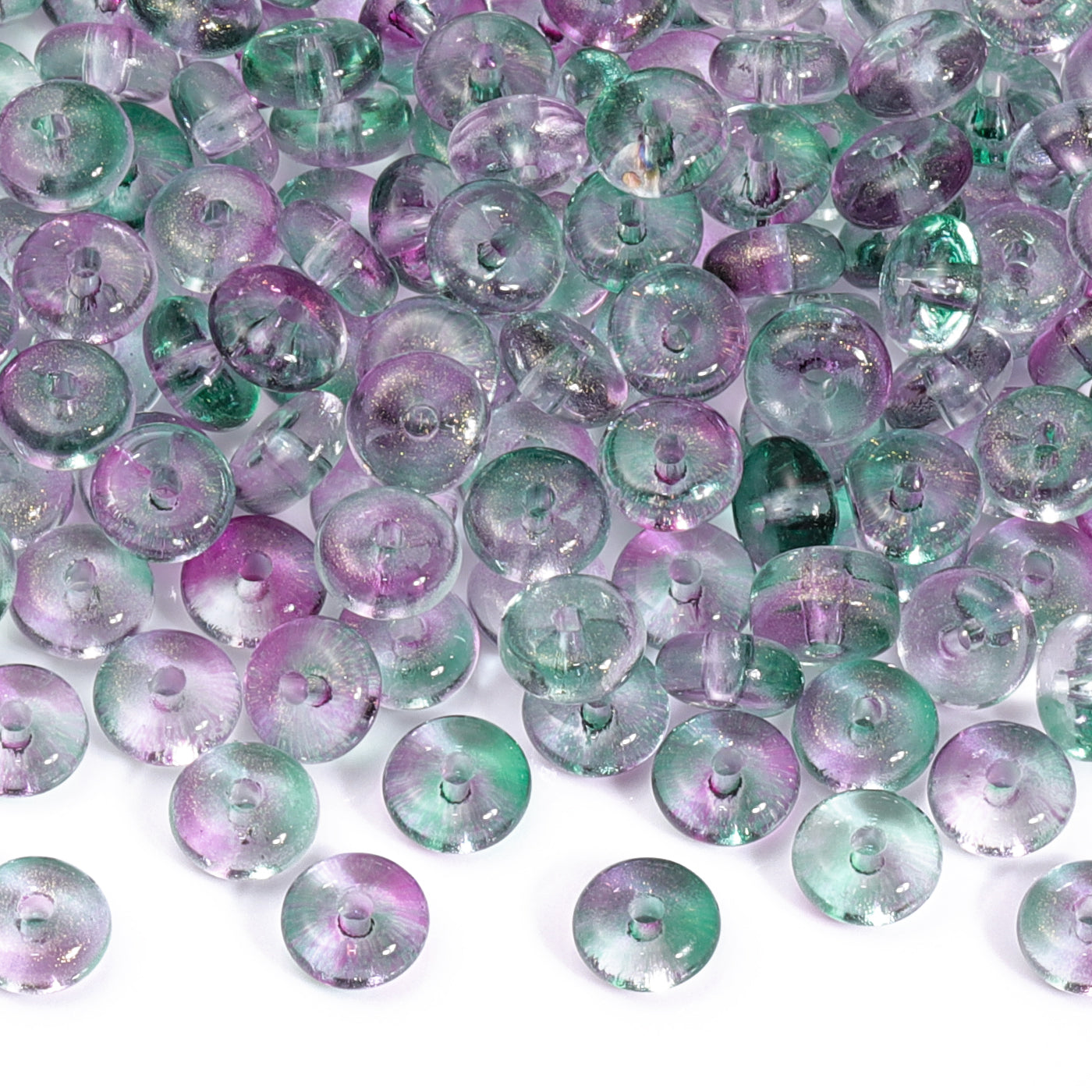 Ulike farger gjennomsiktig godteri serie heldig spenne form glassfrøperler
