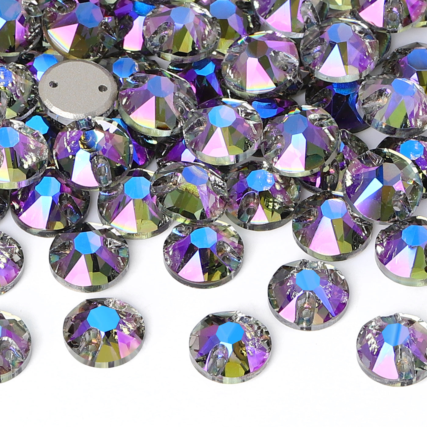 Black Diamond Shimmer XIRIUS Round Shape High Quality Glass Sew-on Rhinestones WholesaleRhinestone