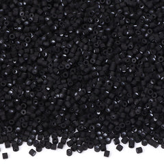 Opaque Frost Black Color Hight Quality Glass Cylinder Seed Beads 1.6 MM Size BS1015