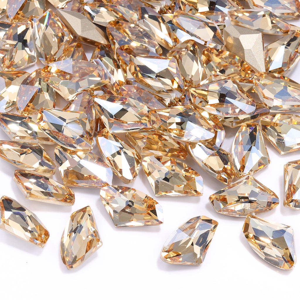 Golden Shadow Galactic Shape High Quality Glass Pointed Back Fancy Rhinestones WholesaleRhinestone