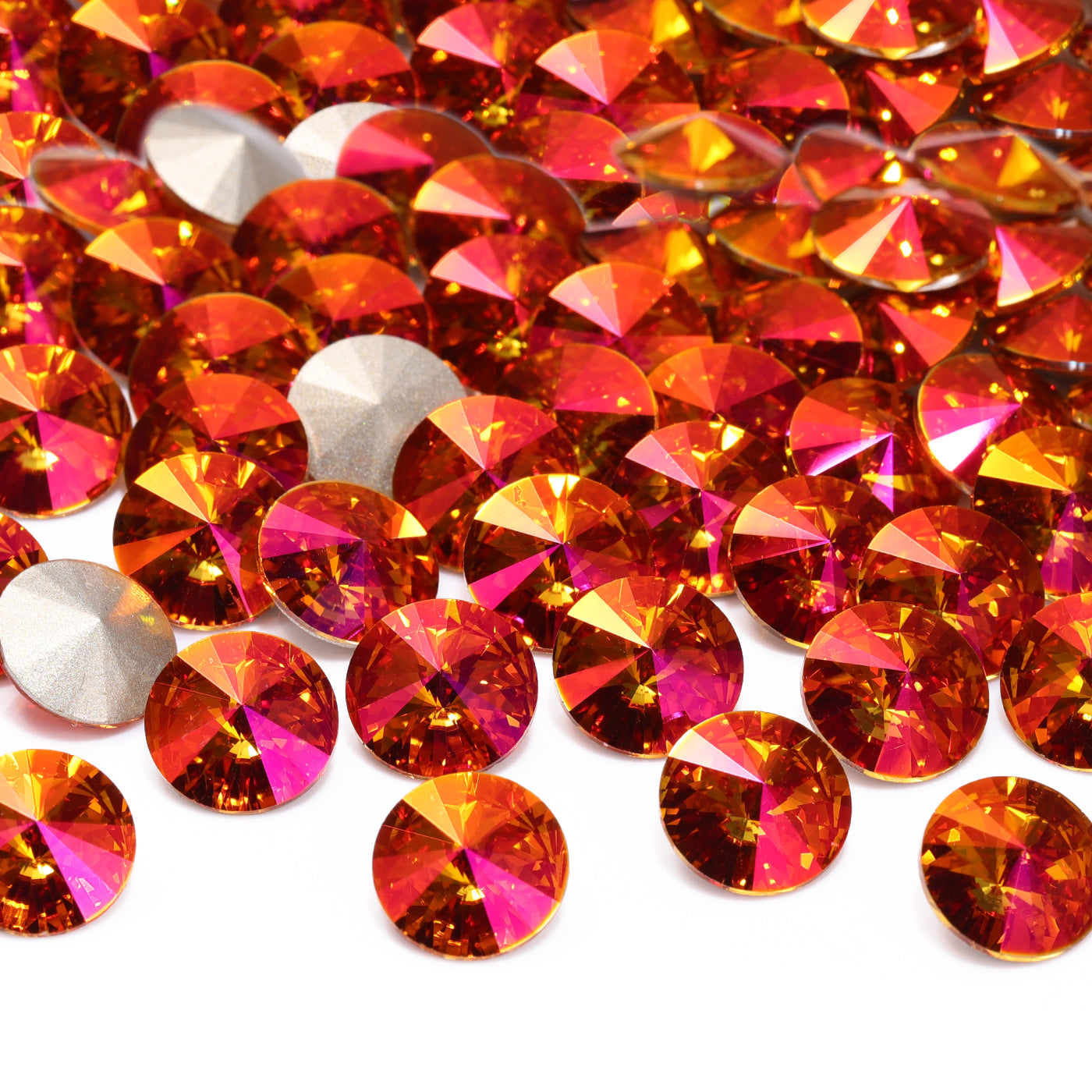 Astral Pink Rivoli Form hochwertiges Glasspitzback -Rücken -Fantasie -Strasssteine Zweitbild