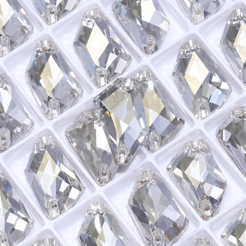 Silver Shade De-Art Shape High Quality Glass Sew-on Rhinestones
