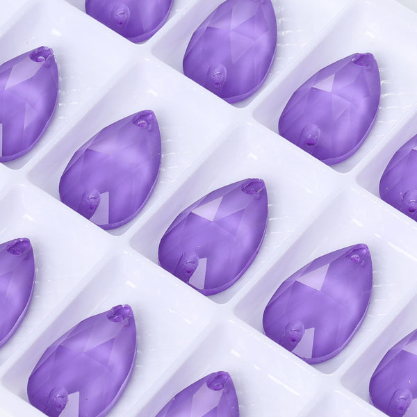 Mocha Violet Drop Shape High Quality Glass Sew-on Rhinestones