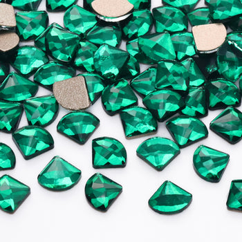 Sector Shape Dark Green Flat Back Fancy Rhinestones WholesaleRhinestone