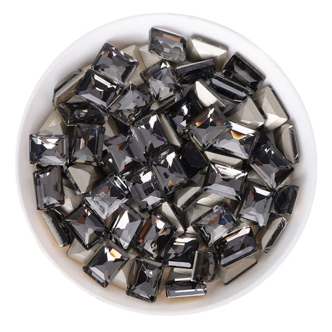 Black Diamond Rectangle Shape Glass Pointed Back Fancy Rhinestones WholesaleRhinestone Main image