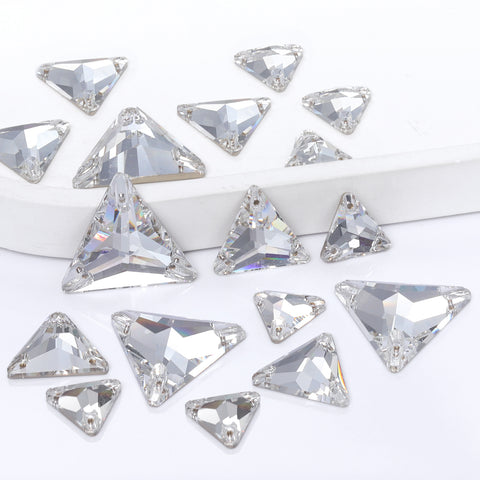 Mixed Sizes Crystal Triangle Shape High Quality Glass Sew-on Rhinestones WholesaleRhinestone Main image
