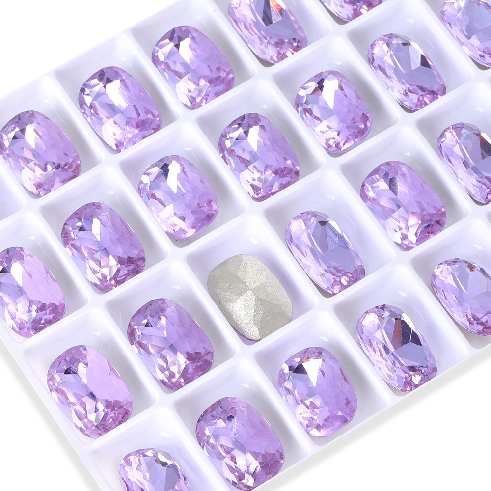Violet Cushion Shape High Quality Glass Pointed Back Fancy Rhinestones WholesaleRhinestone