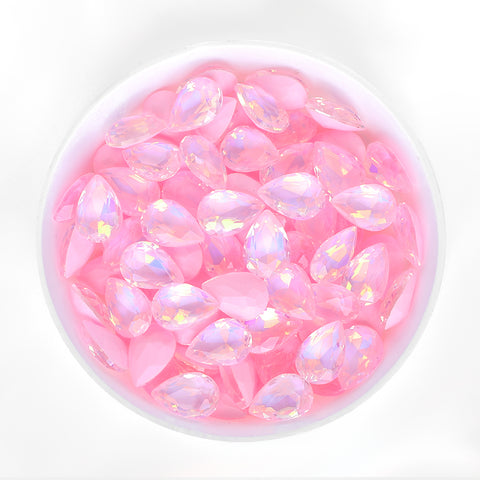Light Pink AM Drop Shape Glass Pointed Back Fancy Rhinestones Secondary image