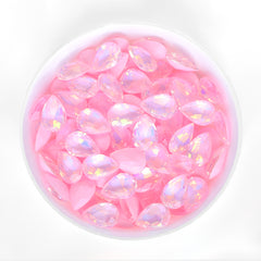Light Pink AM Drop Shape Glass Pointed Back Fancy Rhinestones