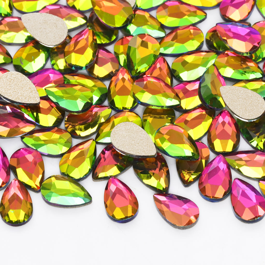 Raindrop Shape Rainbow Flat Back Fancy Rhinestones WholesaleRhinestone