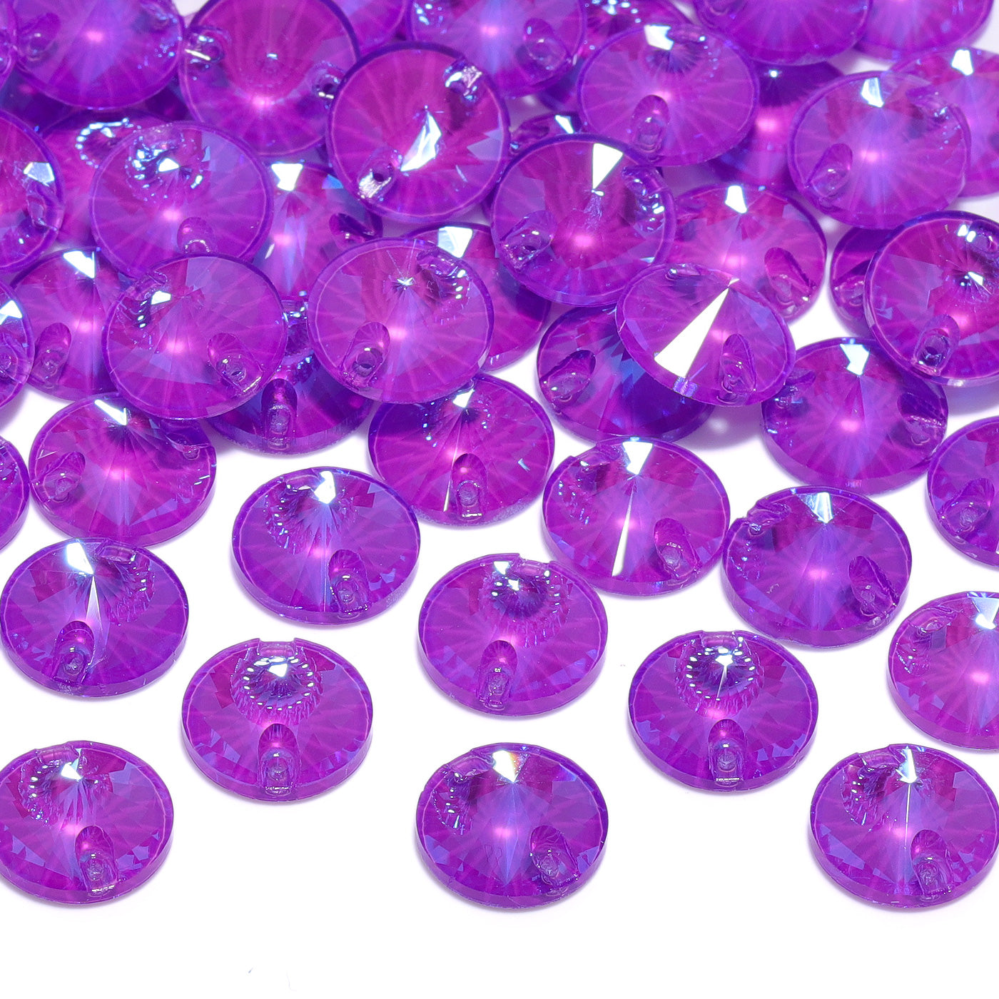 Electric Neon Violet Rivoli Shape High Quality Glass Sew-on Rhinestones