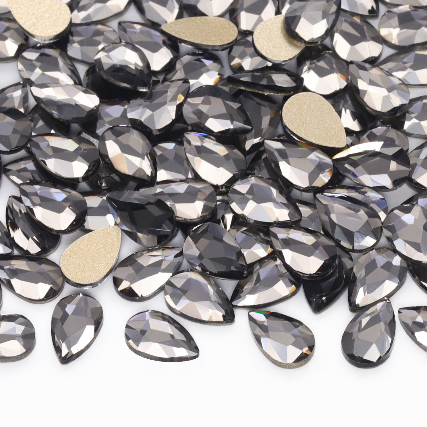 Raindrop Shape Black Diamond Flat Back Fancy Rhinestones Main image