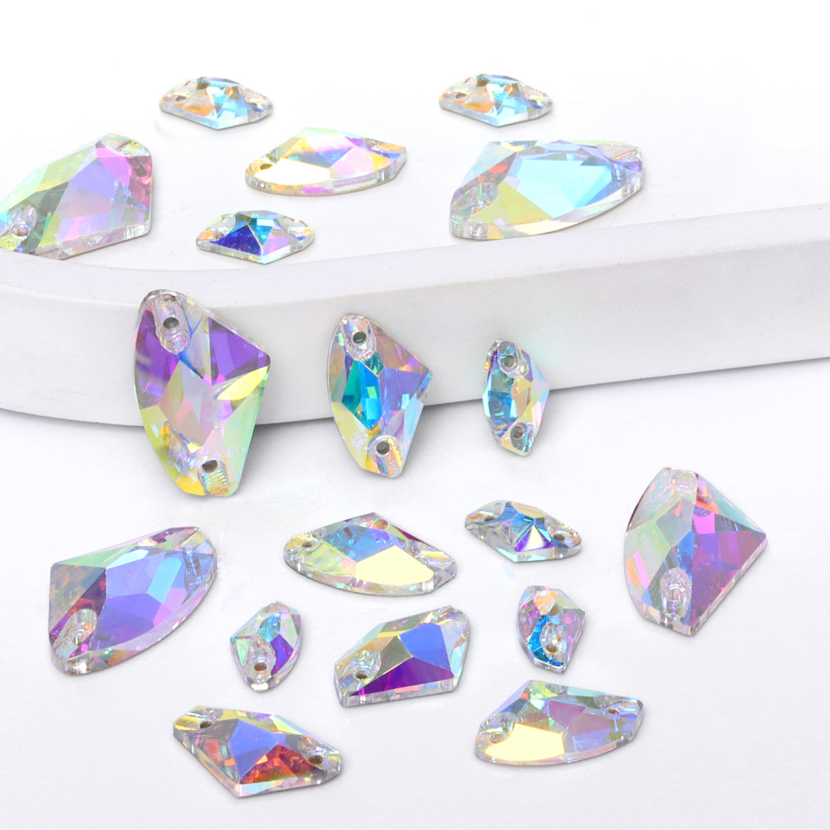 Mixed Sizes Crystal AB Galactic Shape High Quality Glass Sew-on Rhinestones WholesaleRhinestone メイン画像