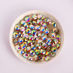 Round Shape Crystal AB Flat Back Fancy Rhinestones