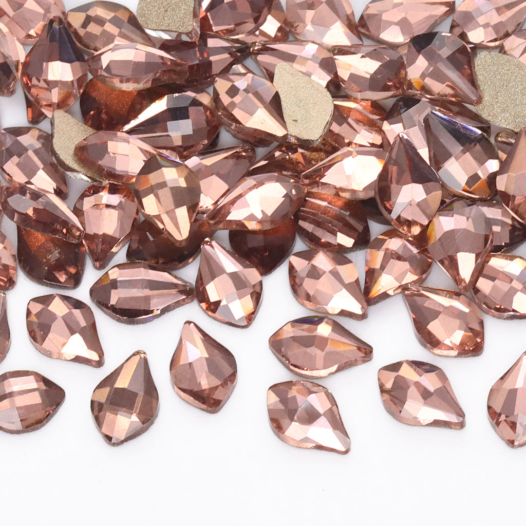 Maple leaves Shape Champagne Flat Back Fancy Rhinestones WholesaleRhinestone
