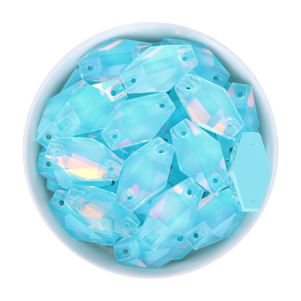 Aquamarine AM Hexagon Shape High Quality Glass Sew-on Rhinestones WholesaleRhinestone Hauptbild