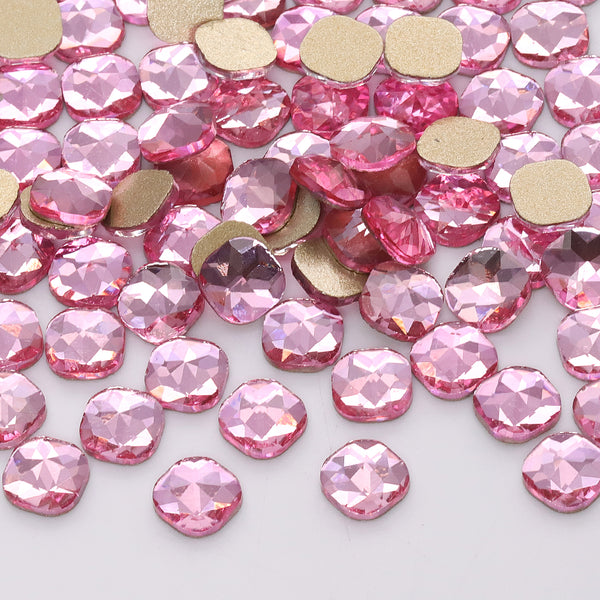 Round Square Shape Light Pink Flat Back Fancy Rhinestones WholesaleRhinestone