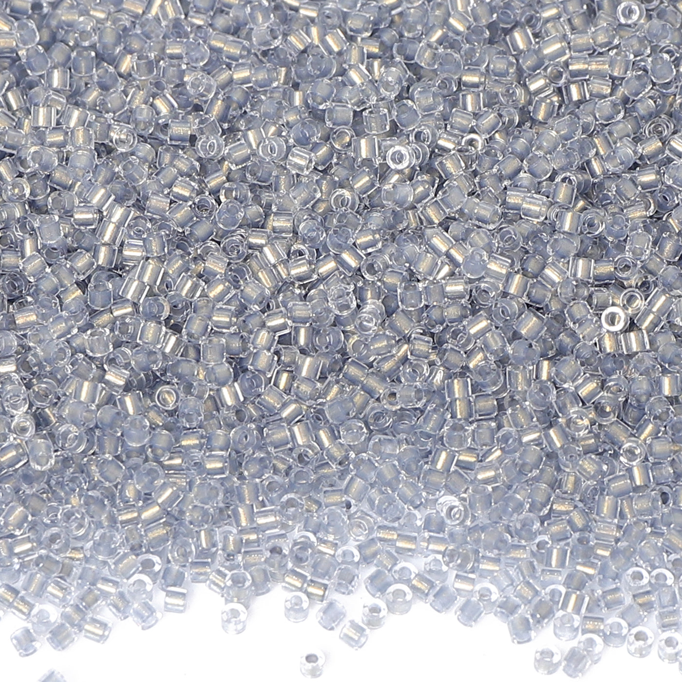 Transparent Color Lined Gray Hight Quality Glass Cylinder Seed Beads 1.6 MM Size DJS5007 WholesaleRhinestone Main image