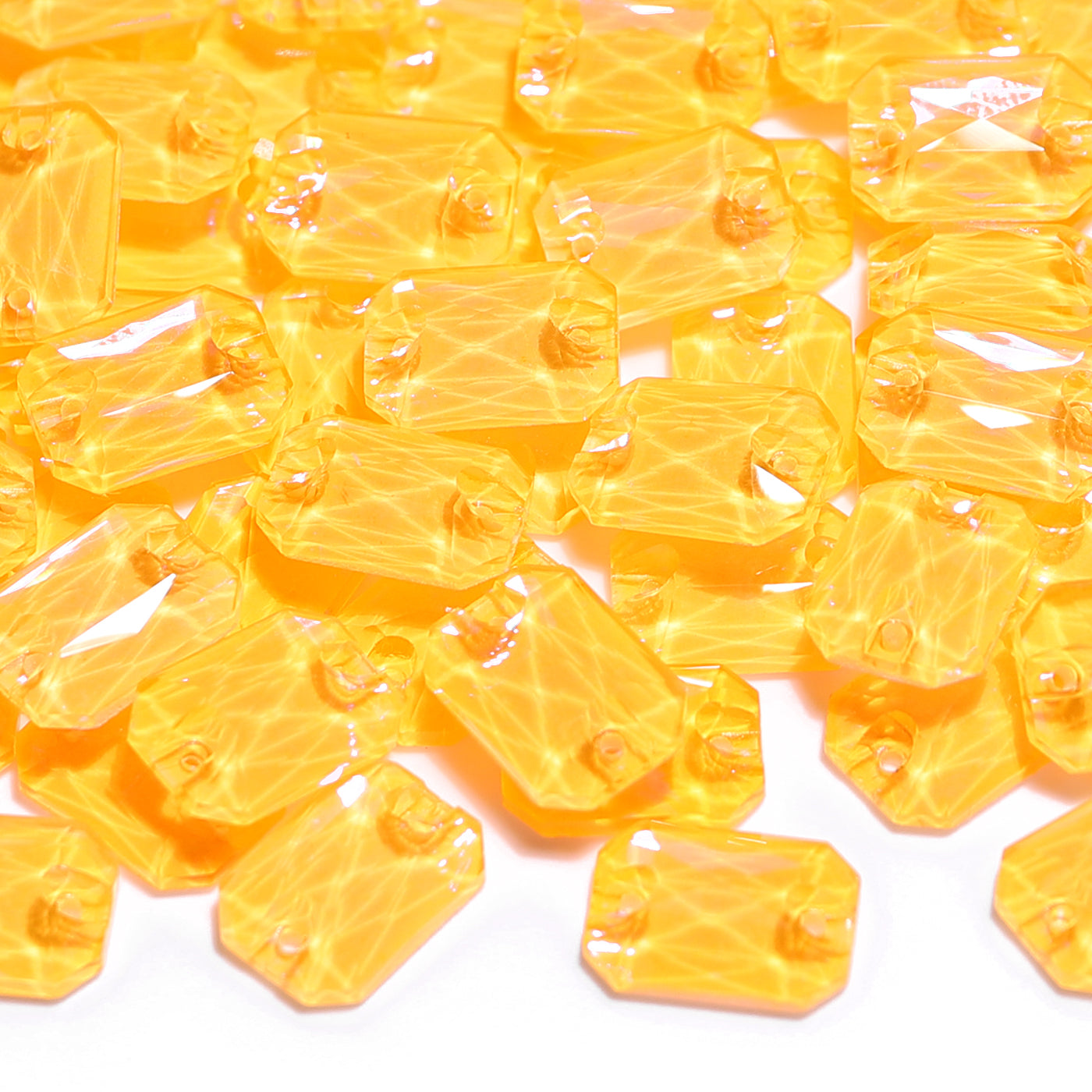 Electric Neon Sunflower Octagon Shape High Quality Glass Sew-on Rhinestones