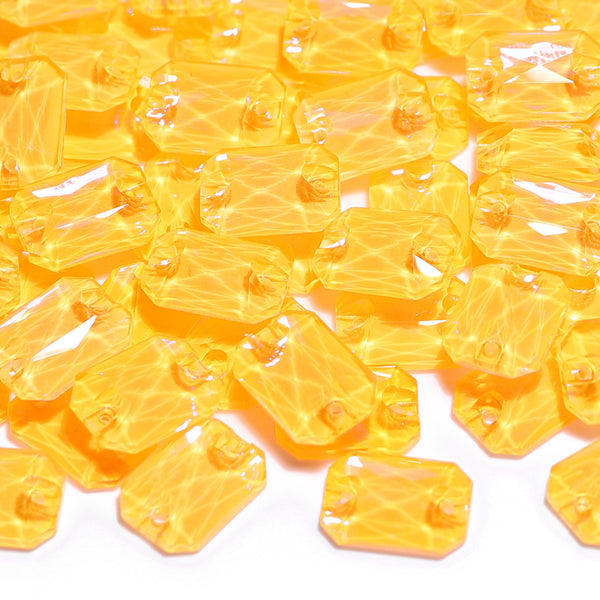 Electric Neon Sunflower Octagon Shape High Quality Glass Sew-on Rhinestones WholesaleRhinestone