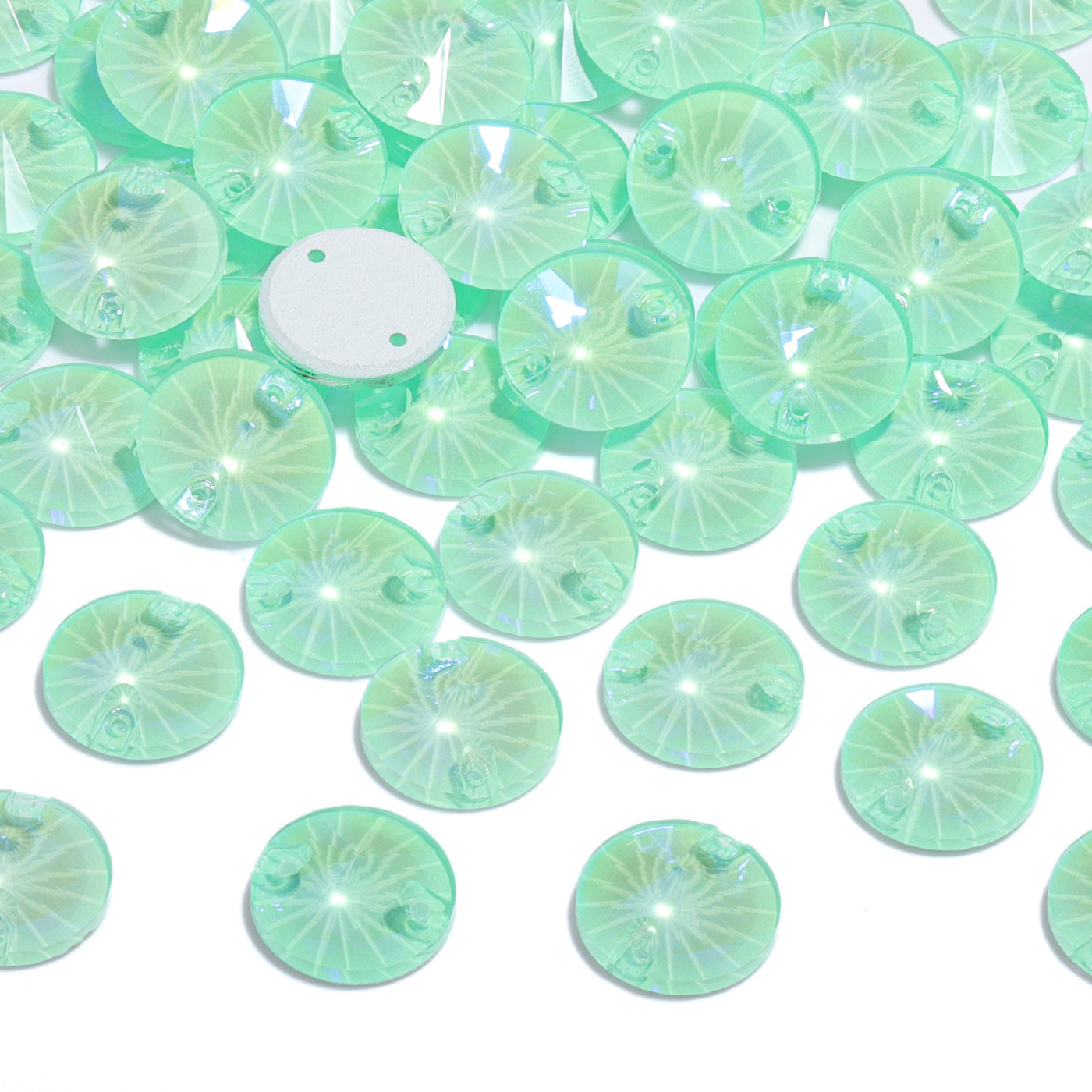 Electric Neon Greenwrap Rivoli Shape High Quality Glass Sew-on Rhinestones