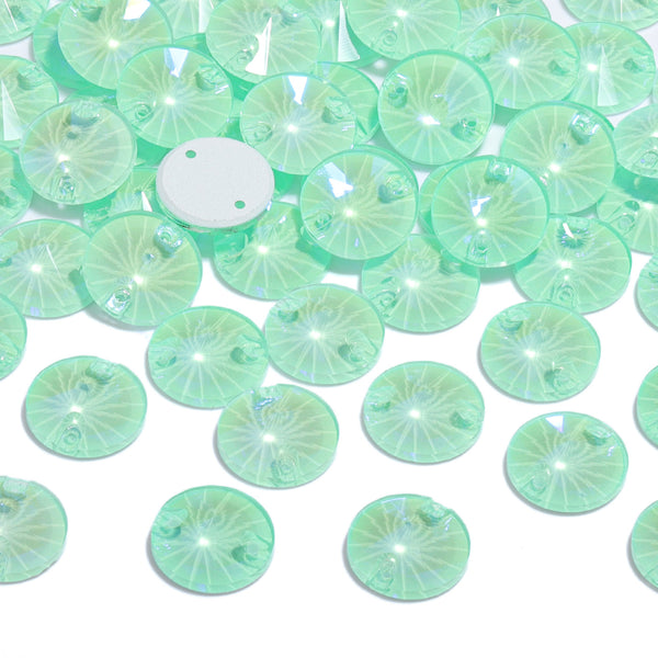 Electric Neon Greenwrap Rivoli Shape High Quality Glass Sew-on Rhinestones WholesaleRhinestone