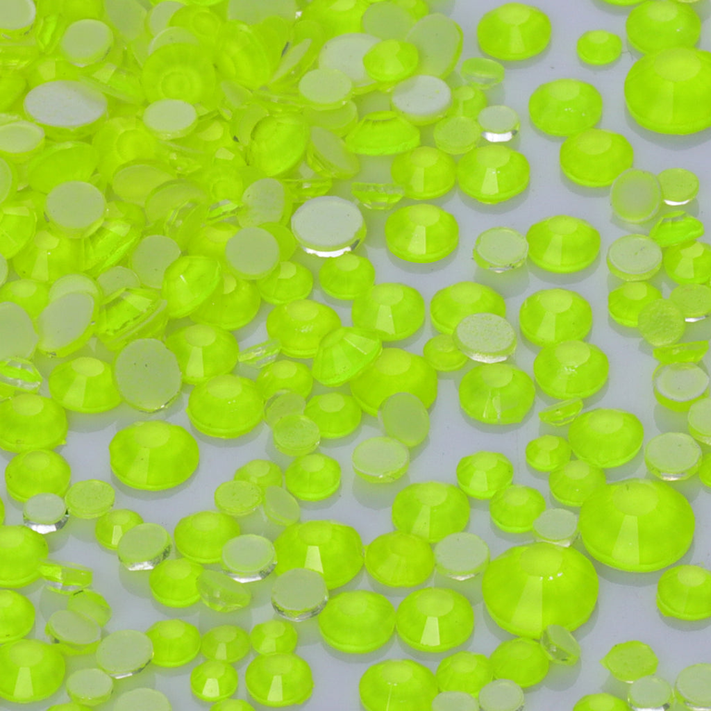 Mixed Sizes Yellow FlatBack Neon Rhinestones For Nail Art WholesaleRhinestone