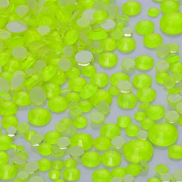 Mixed Sizes Yellow FlatBack Neon Rhinestones For Nail Art WholesaleRhinestone