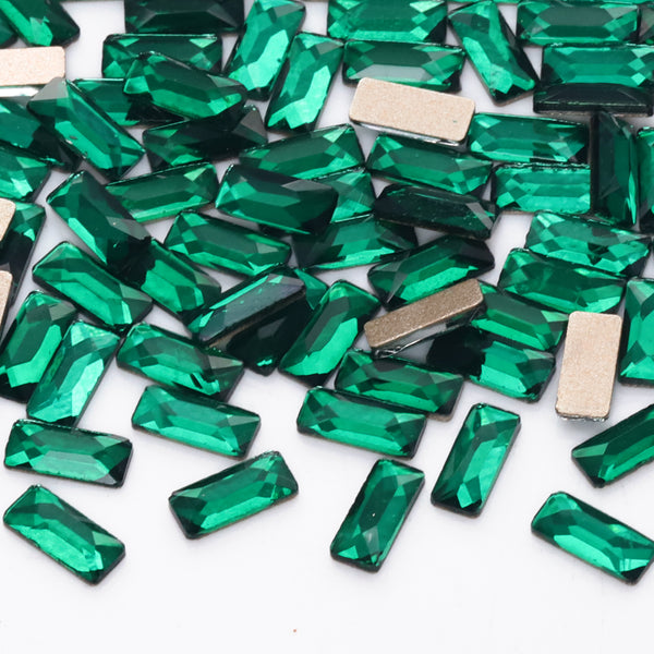 Rectangle Shape Dark Green Flat Back Fancy Rhinestones WholesaleRhinestone