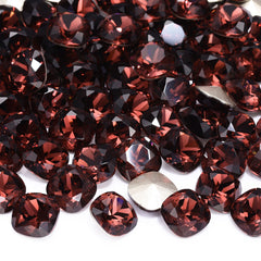 Bourgogne coussin carré forme de haute qualité en verre pointu en arrière strass de fantaisie