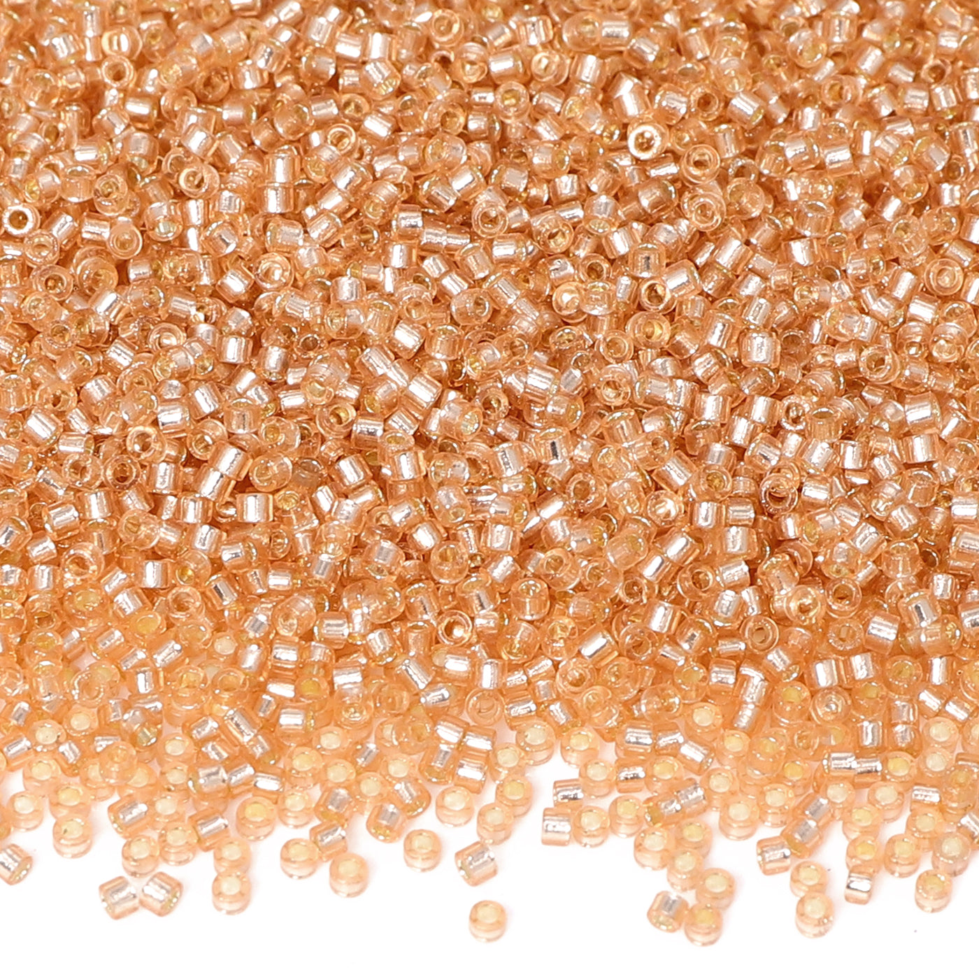 Transparent Silver-lined Peach Color Hight Quality Glass Cylinder Seed Beads 1.6 MM Size GY2007 WholesaleRhinestone Main image