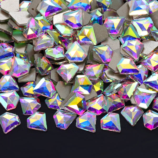 Diamond Shape Crystal AB Glass Flat Back Fancy Rhinestones