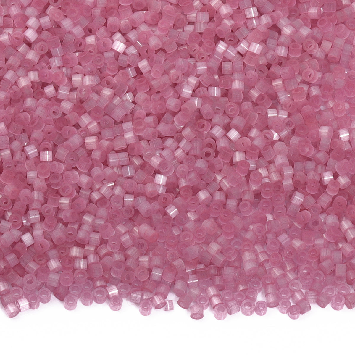 Transparent Fiber-Optic Tea Rose Cat's Eye Color Hight Quality Glass Cylinder Seed Beads 1.6 MM Size MY4006 WholesaleRhinestone Main image