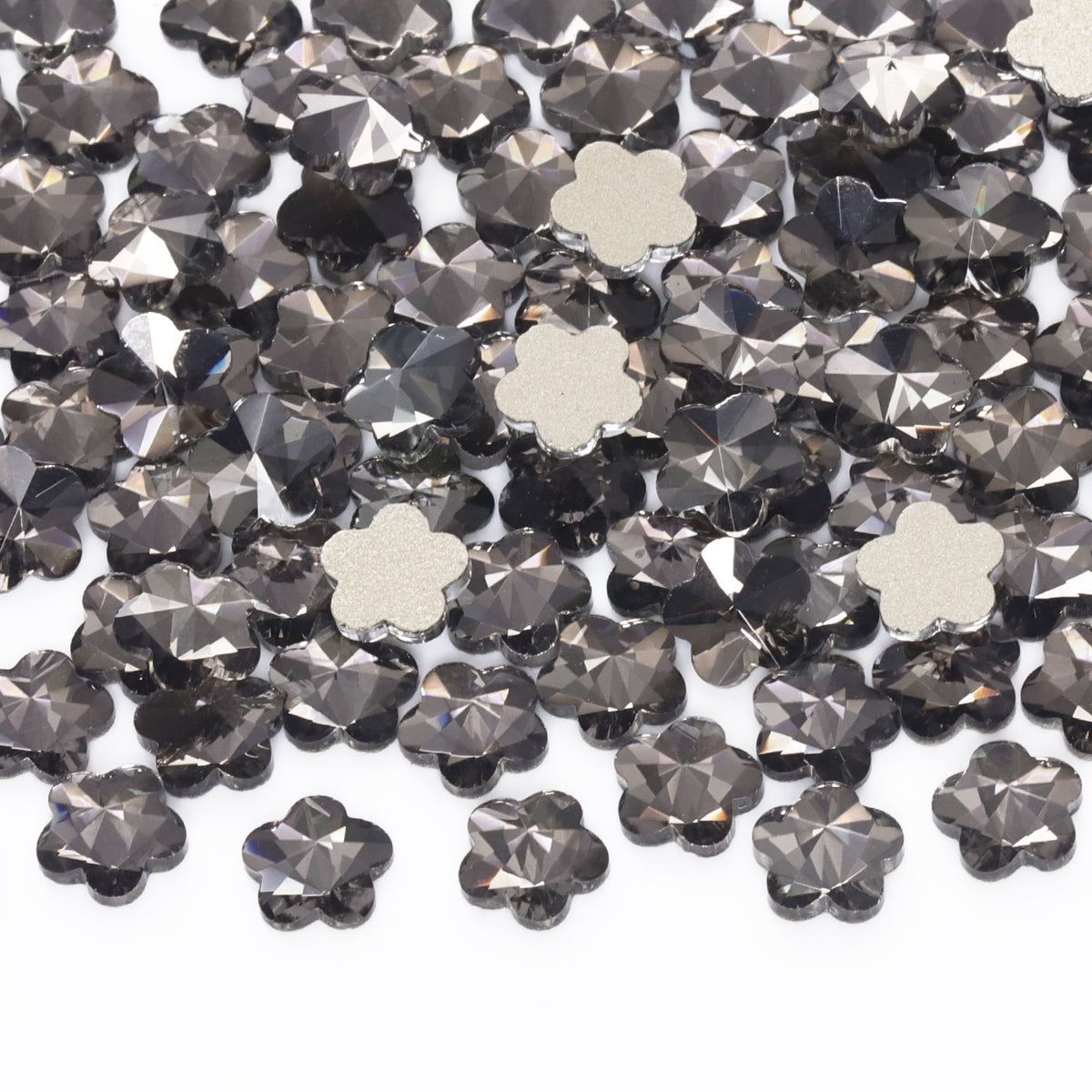 5 leaf plum blossoms Shape Black Diamond Flat Back Fancy Rhinestones WholesaleRhinestone メイン画像
