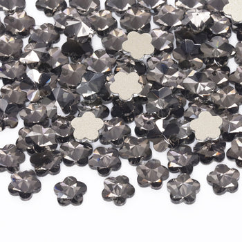 5 leaf plum blossoms Shape Black Diamond Flat Back Fancy Rhinestones WholesaleRhinestone
