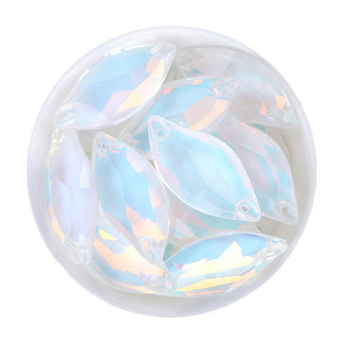 Crystal AM Diamond Leaf Shape High Quality Glass Sew-on Rhinestones WholesaleRhinestone Main image