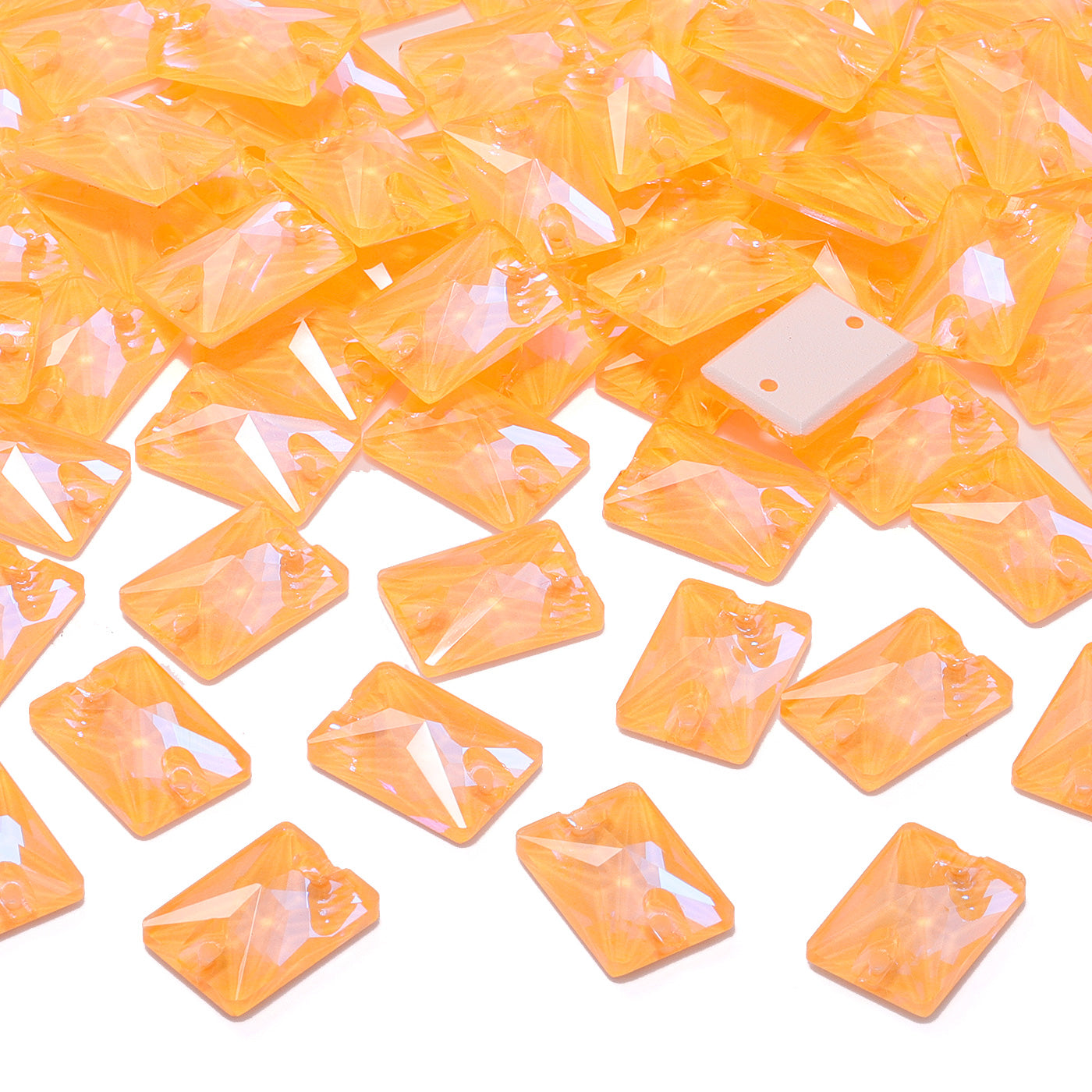 Electric Neon Sunflower Rectangle Shape High Quality Glass Sew-on Rhinestones