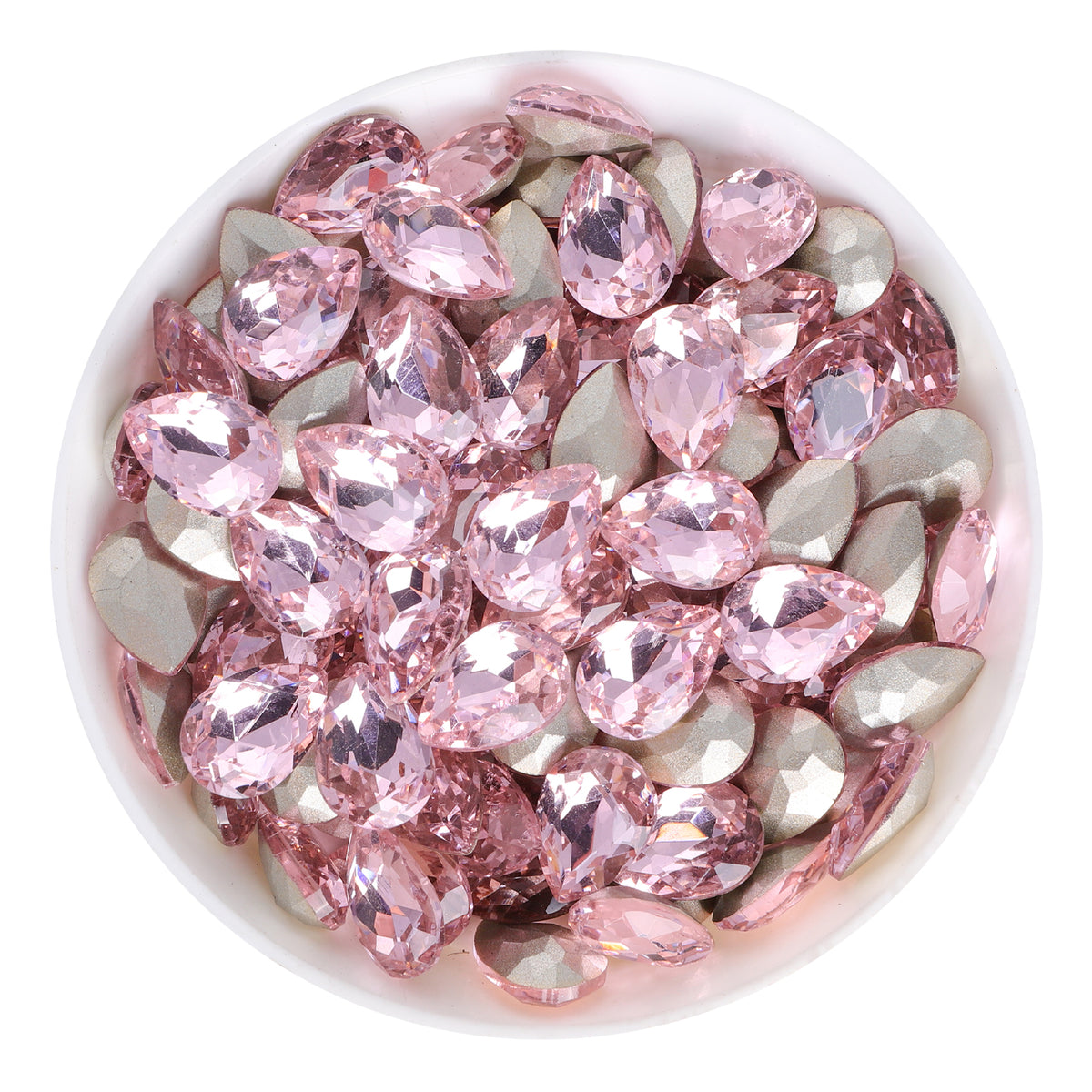 Pink Pear Shape Glass Pointed Back Fancy Rhinestones WholesaleRhinestone Main image