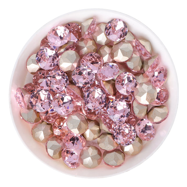 Pink XIRIUS Chaton Shape Glass Pointed Back Fancy Rhinestones WholesaleRhinestone