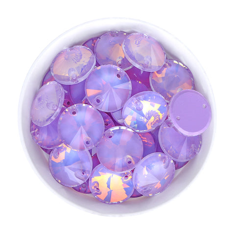 Lavender AM Rivoli  Shape High Quality Glass Sew-on Rhinestones