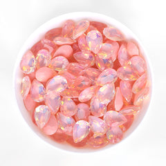 Water Red AM Drop Shape Glass Pointed Back Fancy Rhinestones