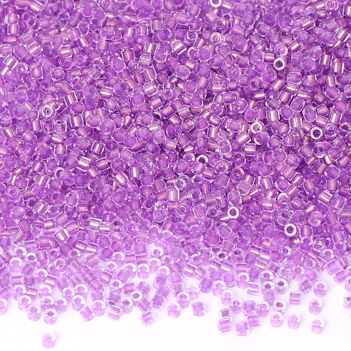 Transparent Color Lined Purple Hight Quality Glass Cylinder Seed Beads 1.6 MM Size DJS5003 WholesaleRhinestone Main image