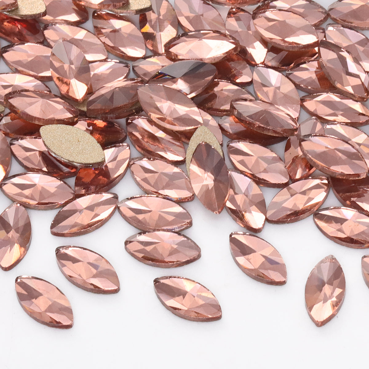 Navette Shape Champagne Flat Back Fancy Rhinestones WholesaleRhinestone