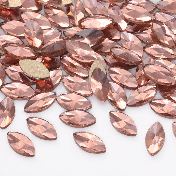 Navette Shape Champagne Flat Back Fancy Rhinestones WholesaleRhinestone