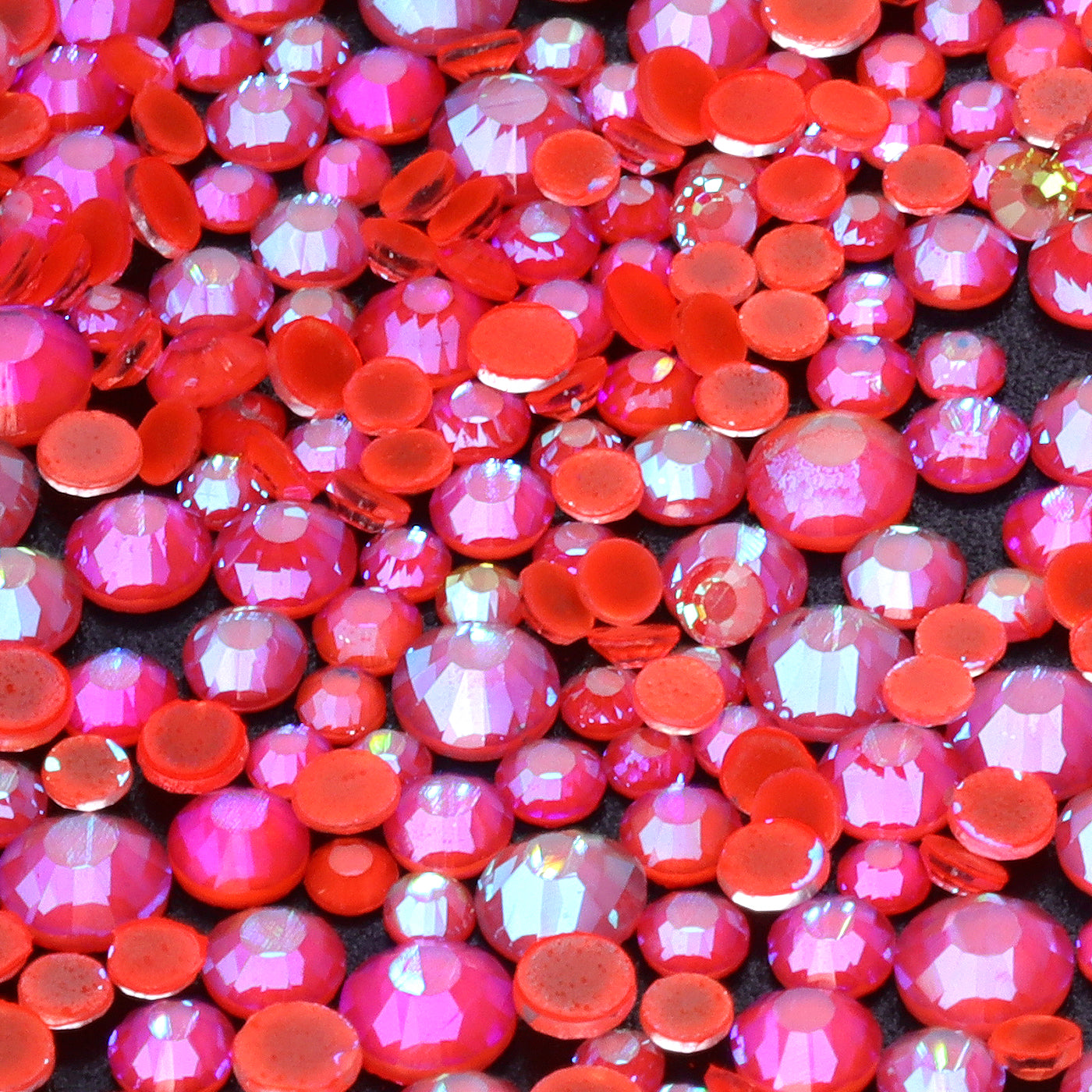 Mixed Sizes Mocha Shimmer Dk Orange Glass Flat Back Rhinestones For Nail Art WholesaleRhinestone Main image